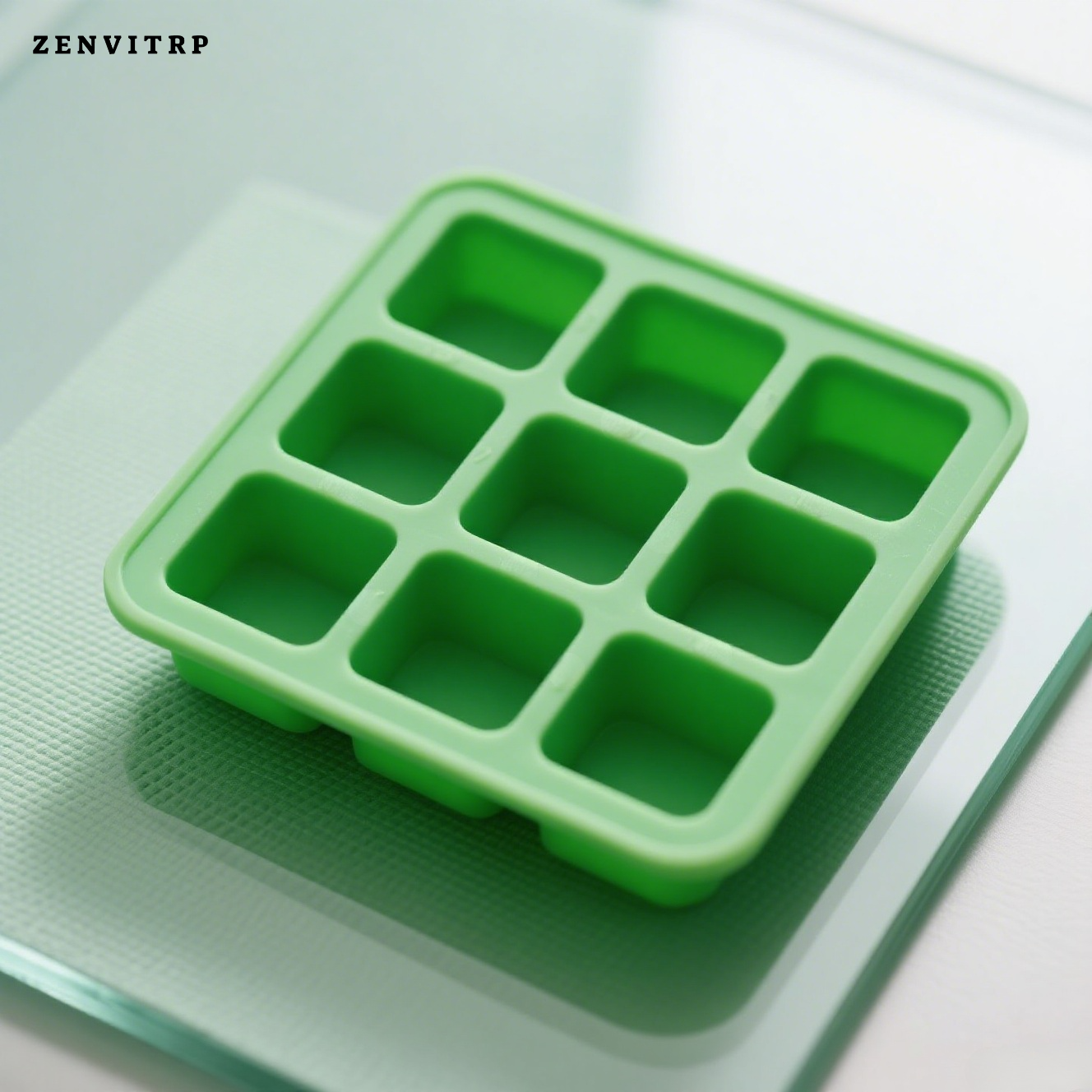 緑色のシリコン製スクエアアイスキューブ型