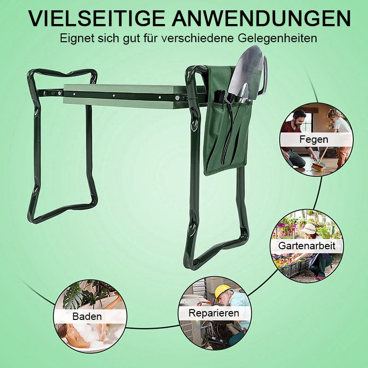 [Taillen- und Knieschutz] Zwei-in-Eins faltbarer Hocker für Gartenarbeit und Knien