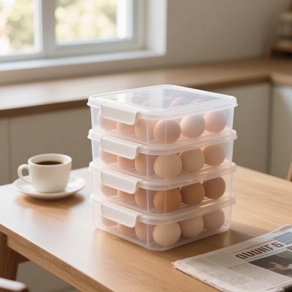 省スペースで収納できる卵ケース