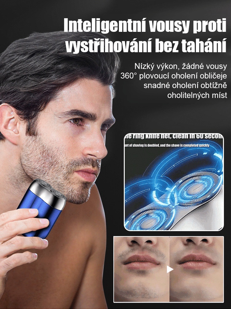 Nový mini dvouhlavý elektrický holicí strojek
