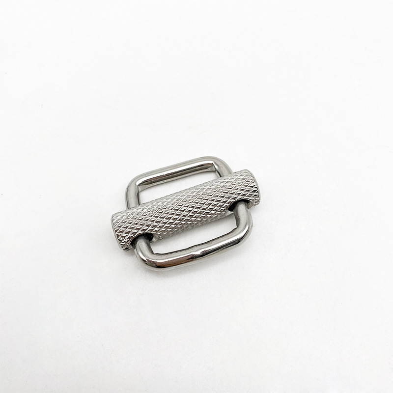 ステンレススチール製ローレットベルトバックル 調整できないスライド式デイバックル ウェビング・ローレット・ベルト・アクセサリー ステンレススチールベルトバックル