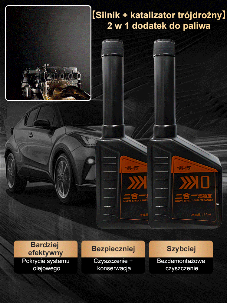 【Silnik + katalizator trójdrożny】2 w 1 dodatek do paliwa