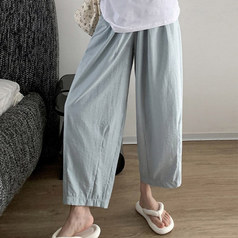 여성용 봄여름 하이웨이스트 루즈핏 배기팬츠