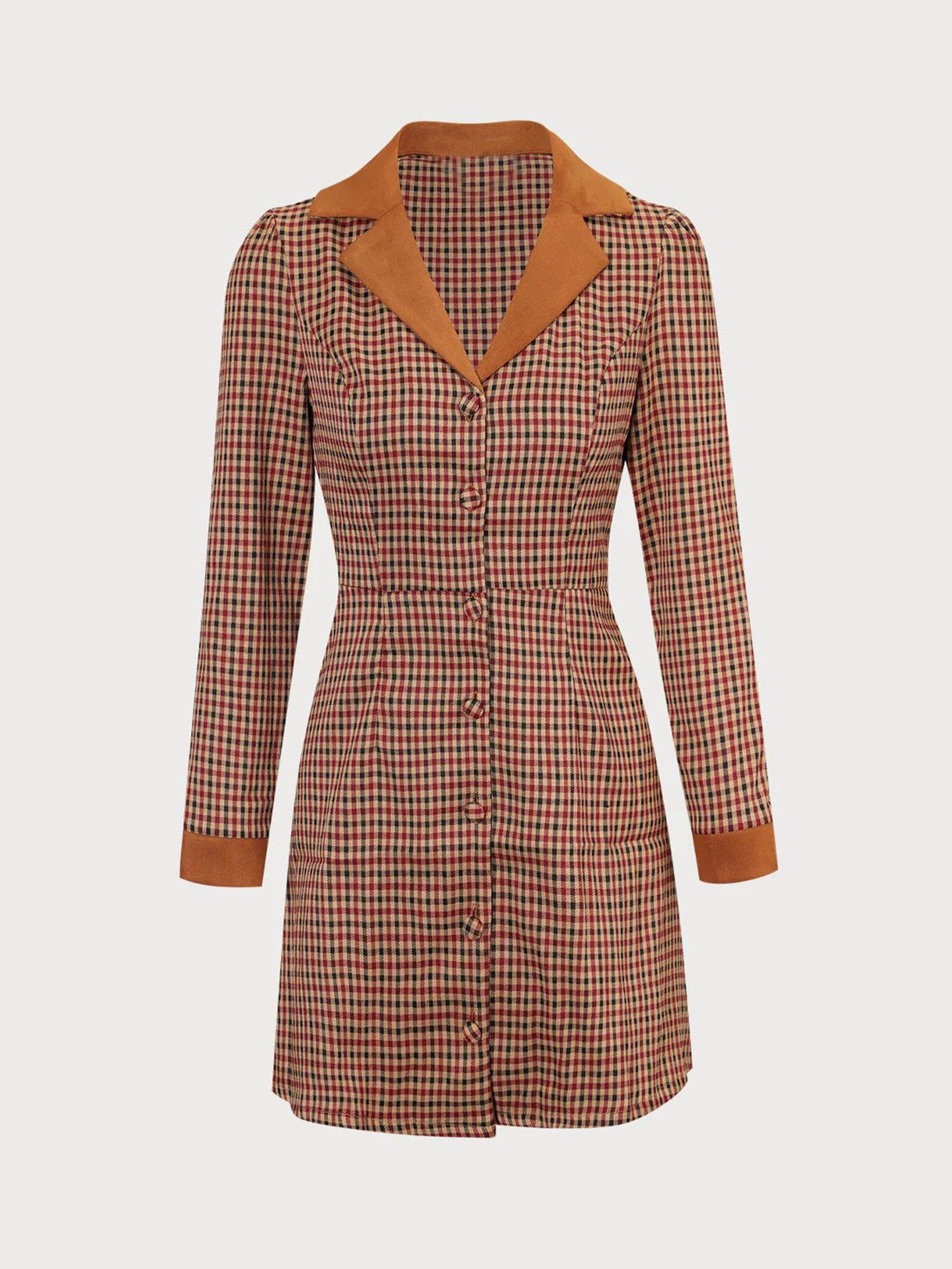 Retro kontrastní klasické kostkované šaty