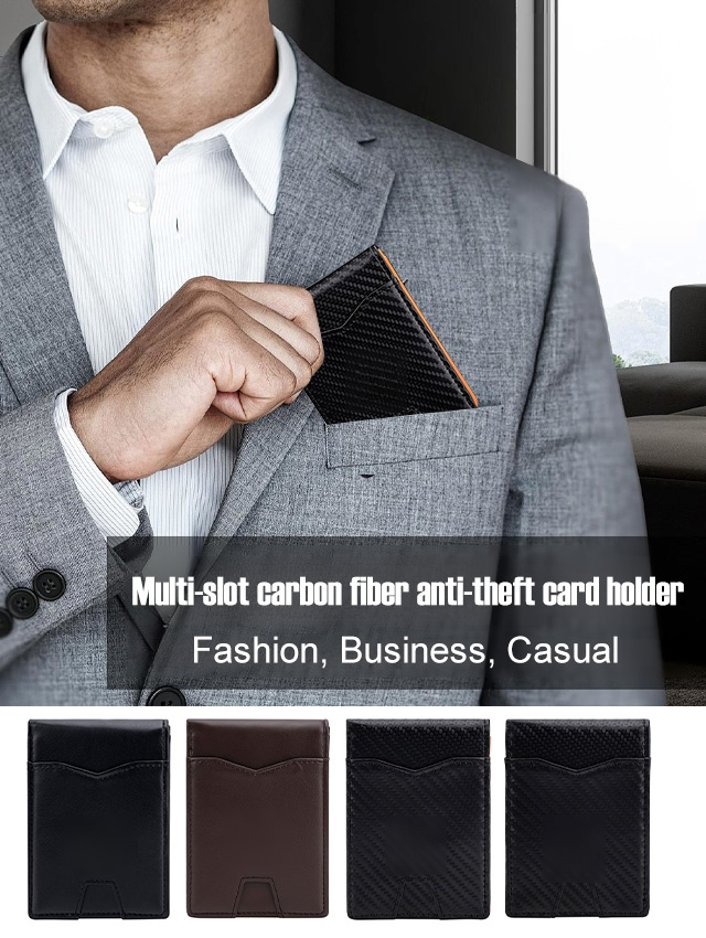 Minimalist Carbon Fiber Anti-Theft Multi-Card Wallet