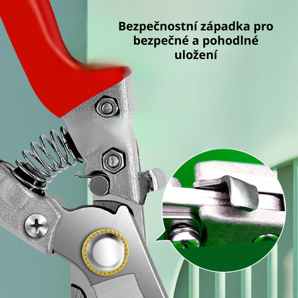 Silné zahradní nůžky s pružinou na stříhání větví