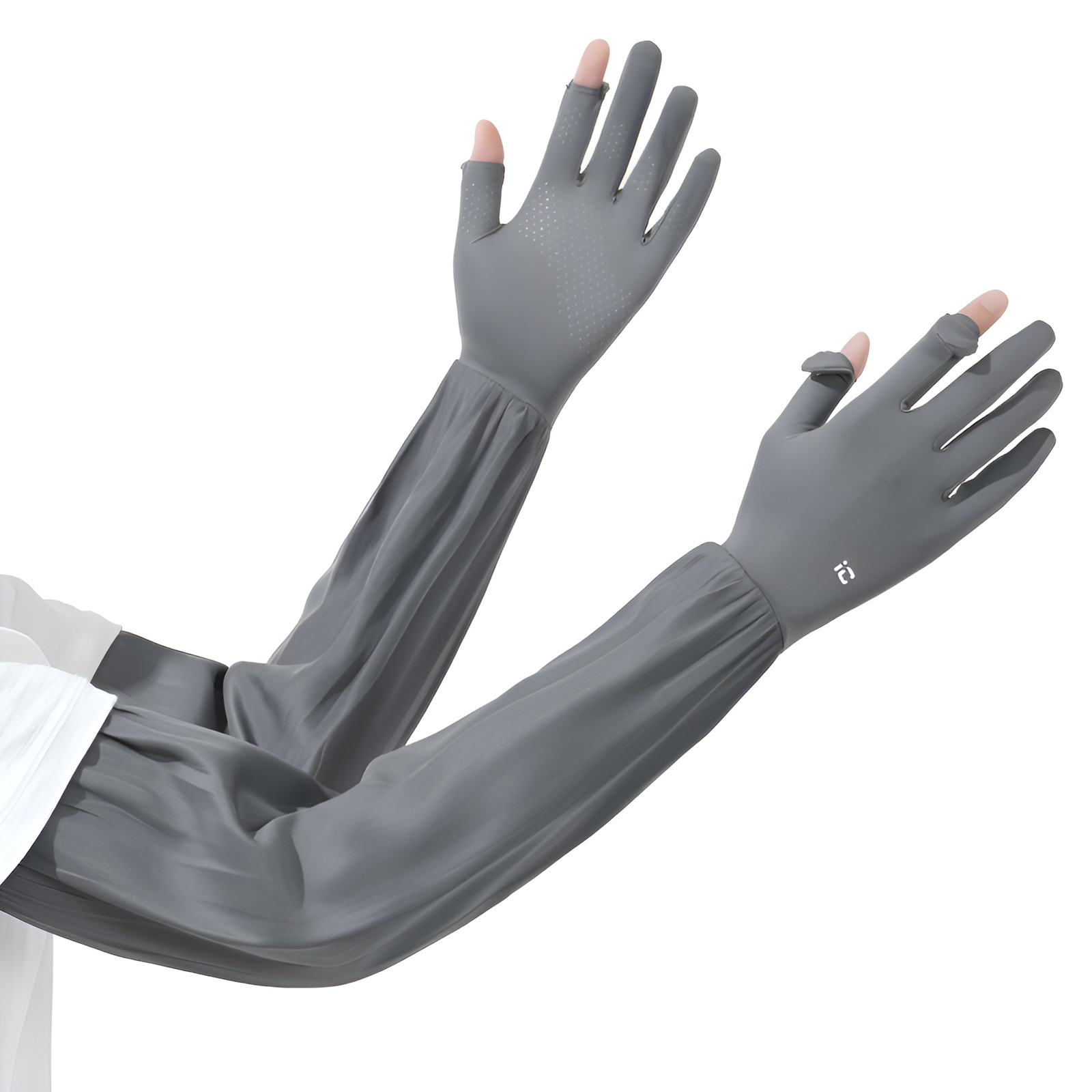 夏の女性用日焼け止めスリーブ、屋外用フリップフィンガータッチスクリーン、長い紫外線防止アイススリーブ、女性用サイクリング日焼け止め手袋