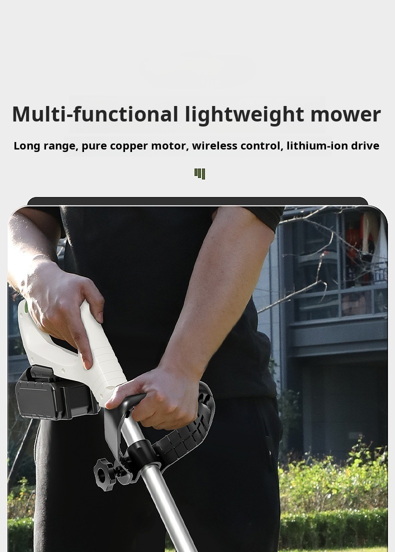 Small rechargeable lithium lawn mower for home garden