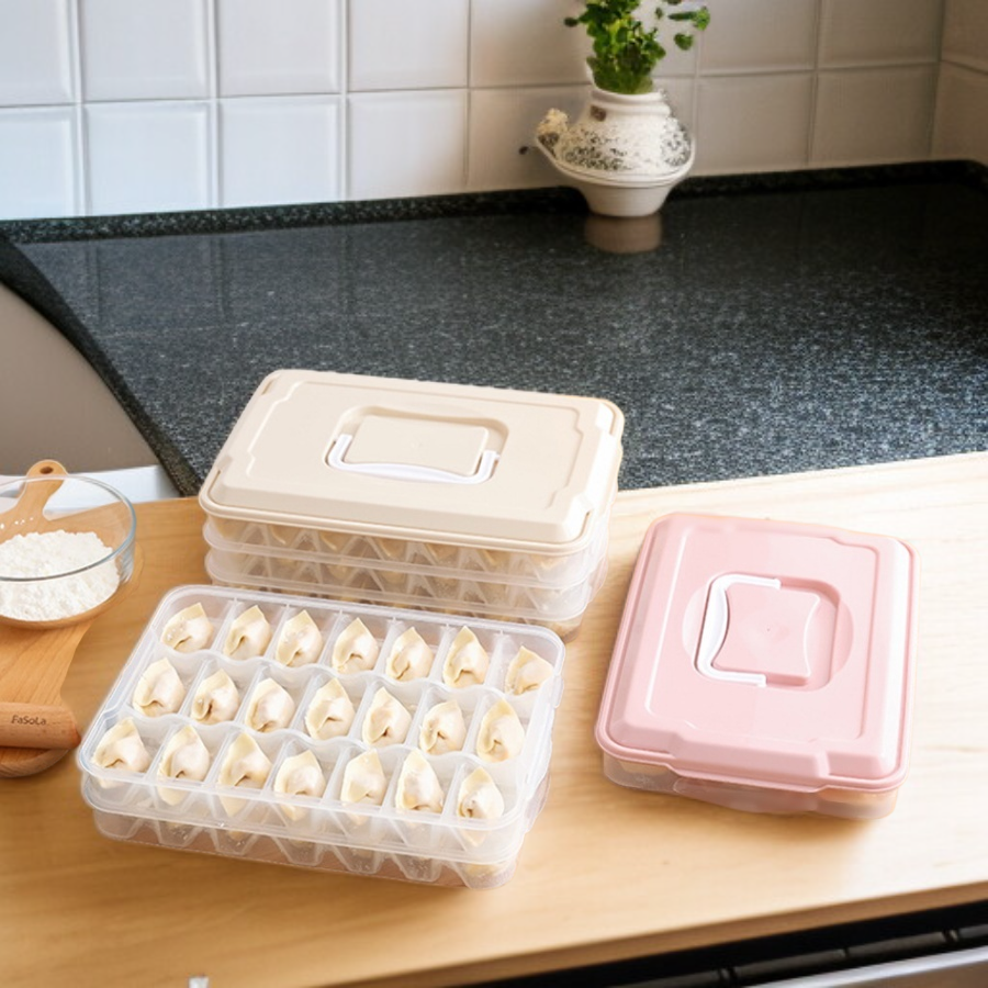 多層密封家庭用冷蔵庫餃子箱 多機能冷凍餃子オーガナイザー トレイワンタンクリスパー