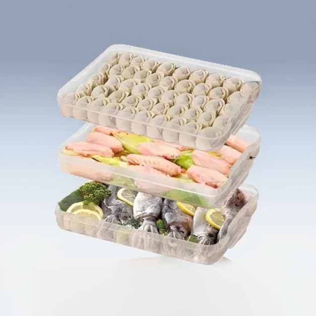 多層密封家庭用冷蔵庫餃子箱 多機能冷凍餃子オーガナイザー トレイワンタンクリスパー