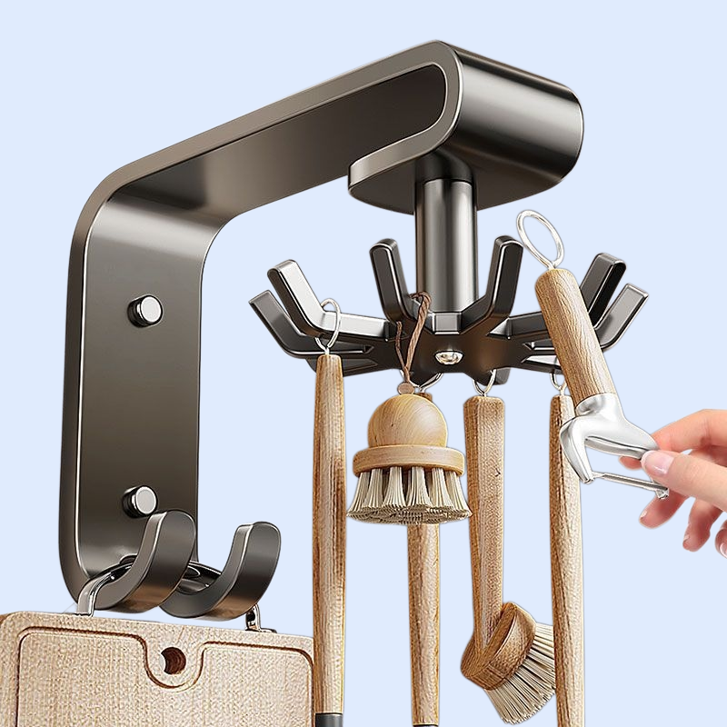 Punch-free kitchenware storage rack for spatulas, spoons and shovels