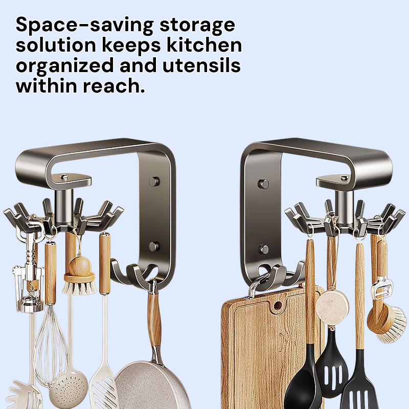 Punch-free kitchenware storage rack for spatulas, spoons and shovels
