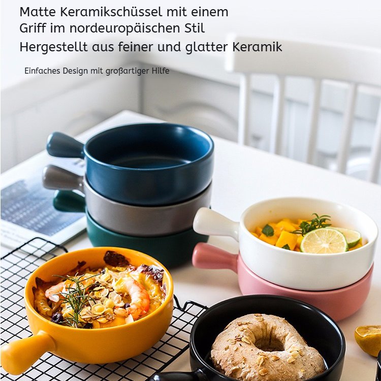 Keramikschale im nordeuropäischen Stil mit Einzelgriff