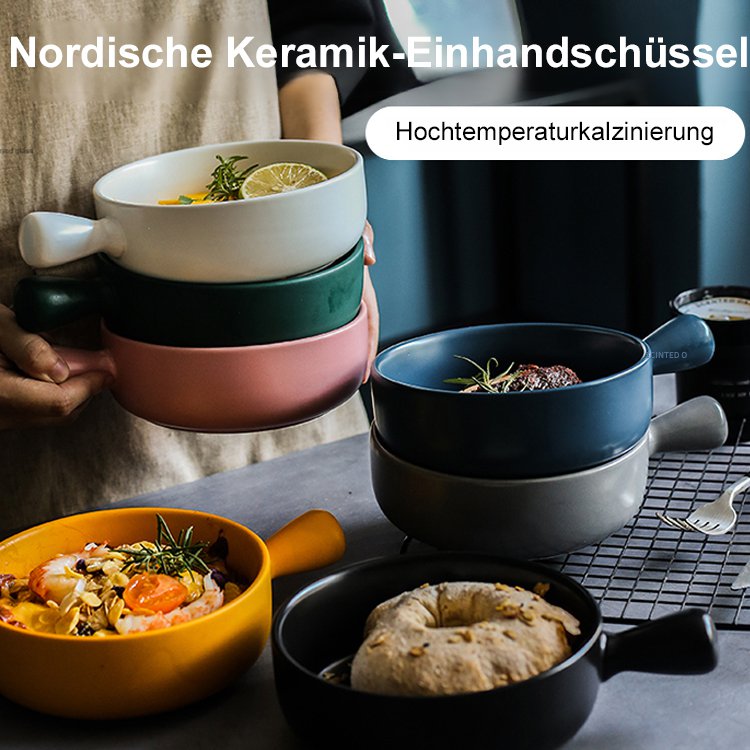 Keramikschale im nordeuropäischen Stil mit Einzelgriff