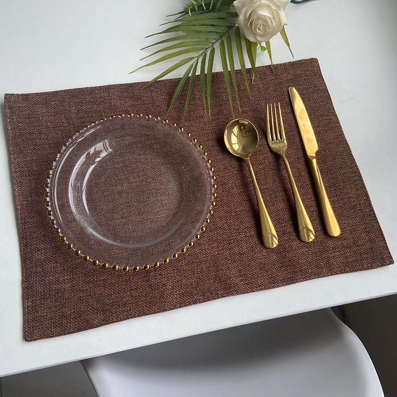 Double-layer imitation linen cloth placemats placemats hotel box insulation pad style home coasters