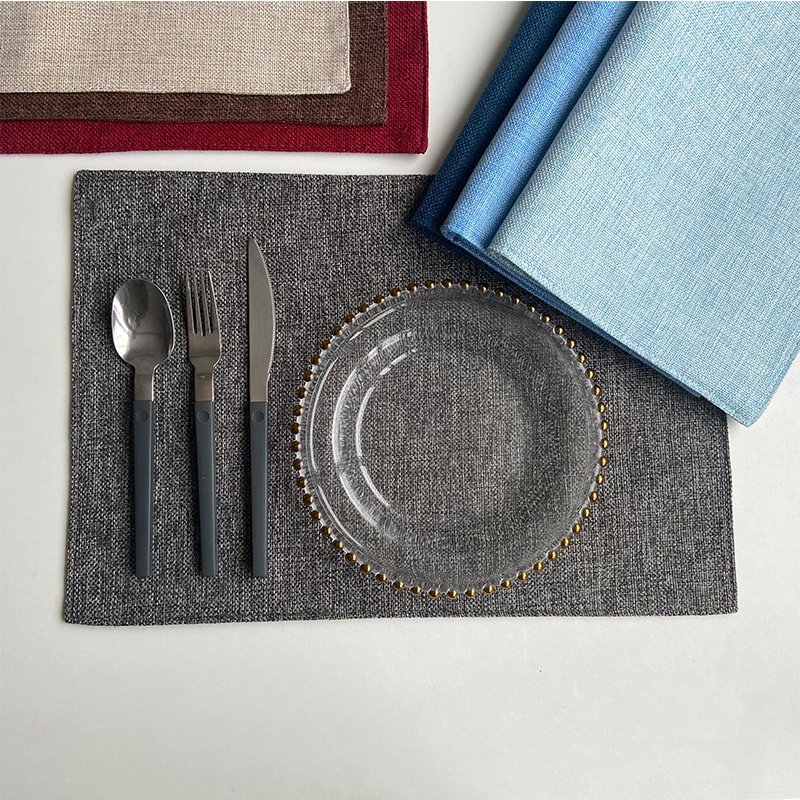 Double-layer imitation linen cloth placemats placemats hotel box insulation pad style home coasters