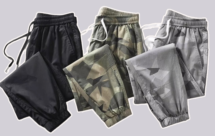 3秒で速乾する迷彩ジョガーパンツの着用イメージ