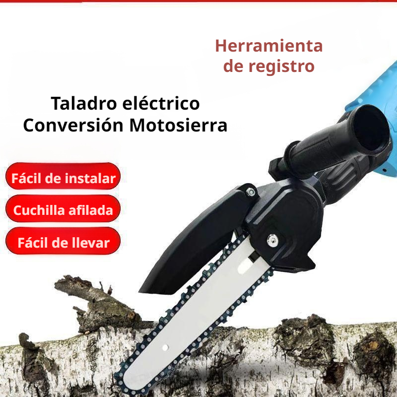 Minisierra modificada para tala de árboles en casa