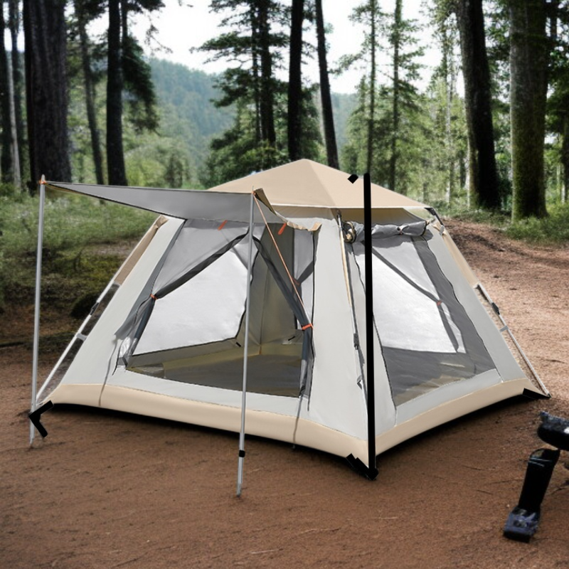 아웃도어 휴대용 접이식 텐트 비를 막아주는 비치 캠핑 텐트 풀세트