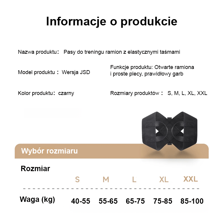 Pasy do treningu ramion z elastycznymi taśmami