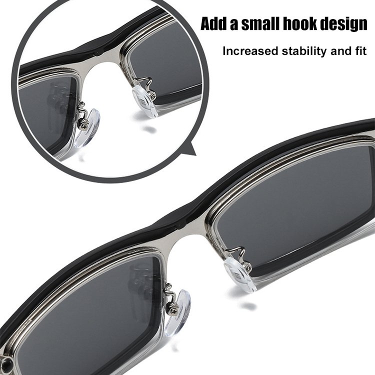 Men's Casual Half Frame Metal Frame with Magnetic Change Sunglasses Set Mirror