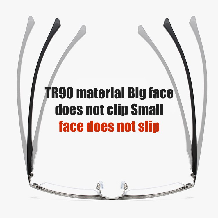 Men's Casual Half Frame Metal Frame with Magnetic Change Sunglasses Set Mirror