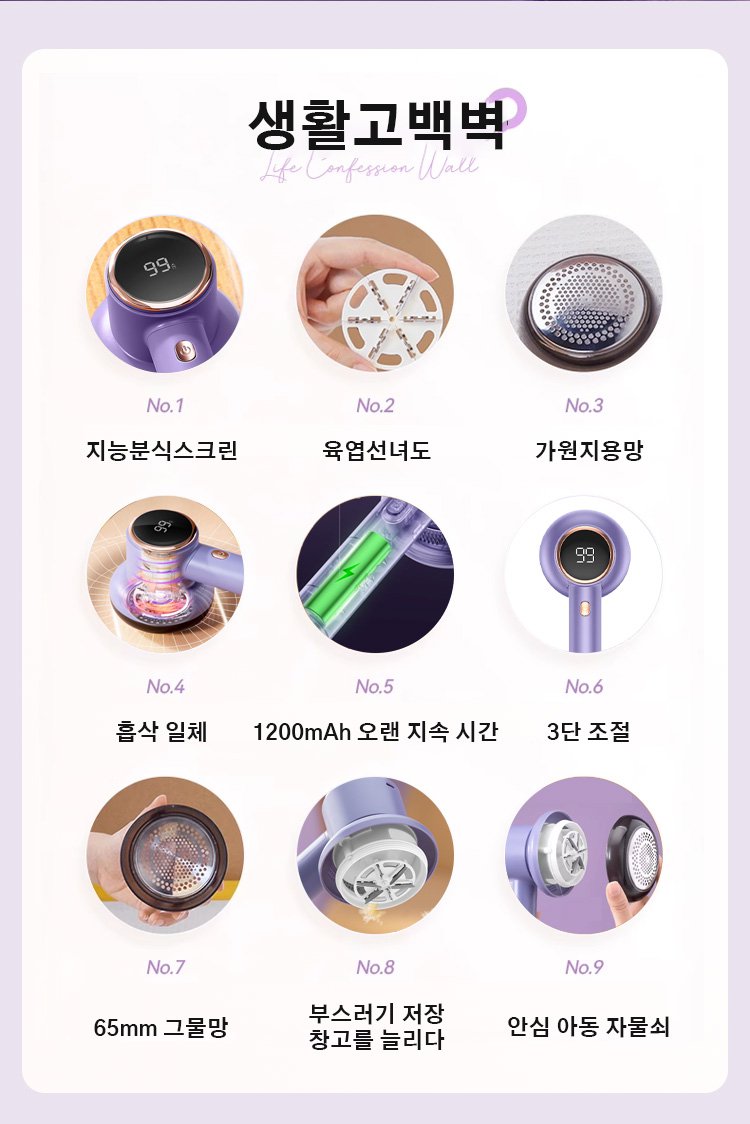 코트 보풀 제거 기능 시연 이미지