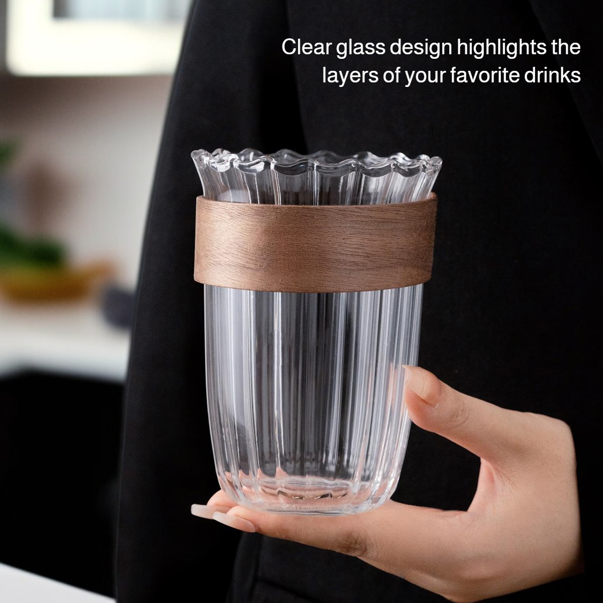 Rolled-rim glass water cup