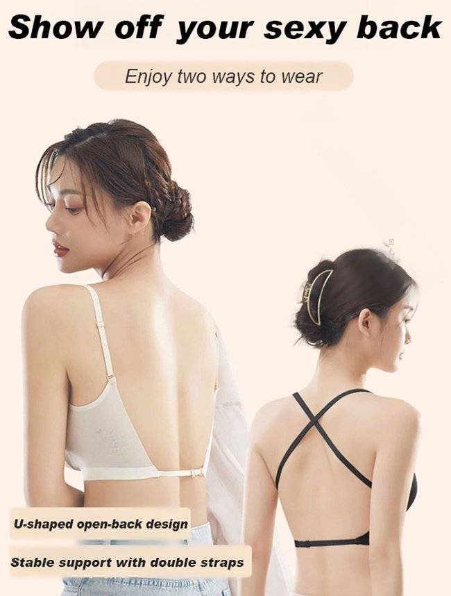 Ice-feeling ultra-thin U-shaped beautiful back bra