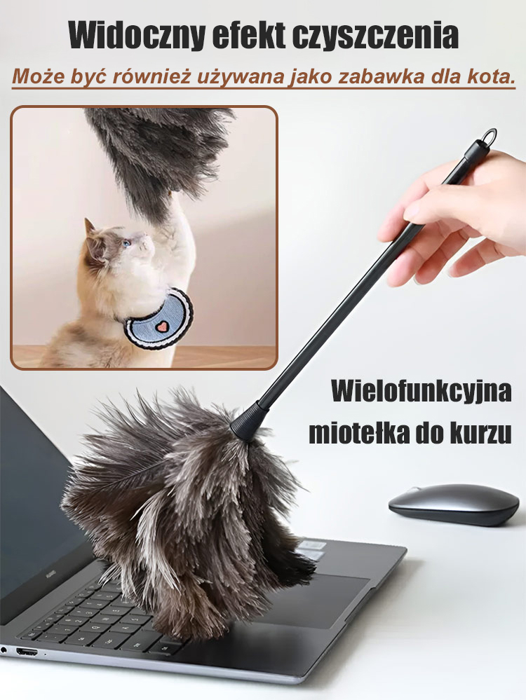 Ręcznie robiony miotełka do kurzu z piór strusia południowoafrykańskiego