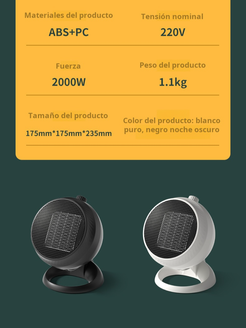 Nuevo Calentador vertical para el hogar, calentador pequeño para oficina, ventilador eléctrico, mode