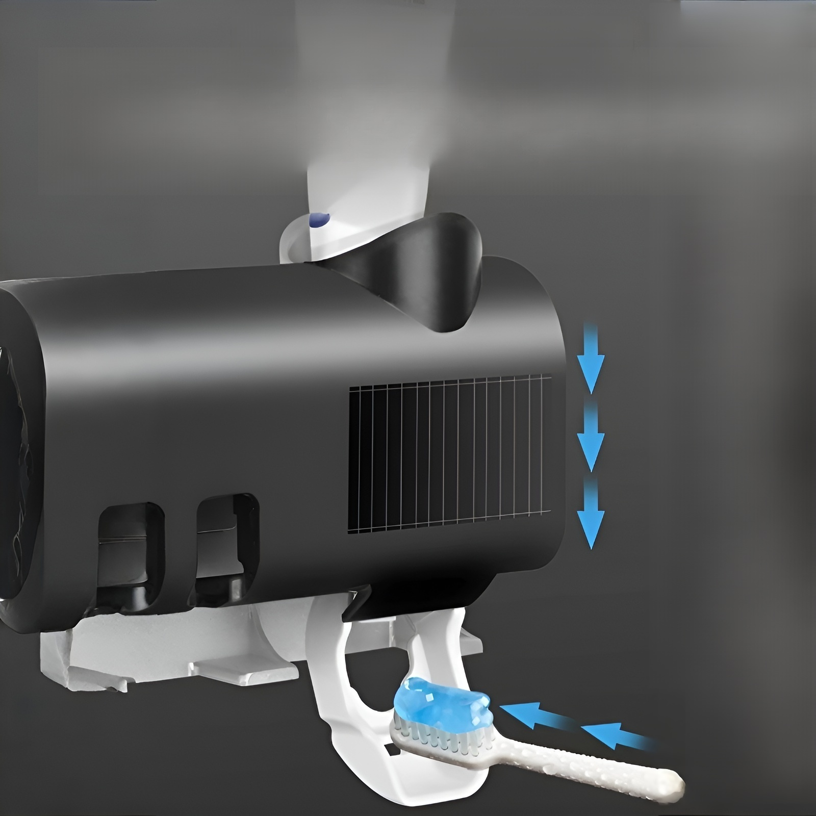 歯ブラシ 除菌器 歯ブラシ 除菌装置 UV-C LEDライト搭載 壁掛け式 穴あけ不要 梅雨対策 静音 USB充電式 自動タイマー コンパクト 家族用 髭剃り対応 定時除菌