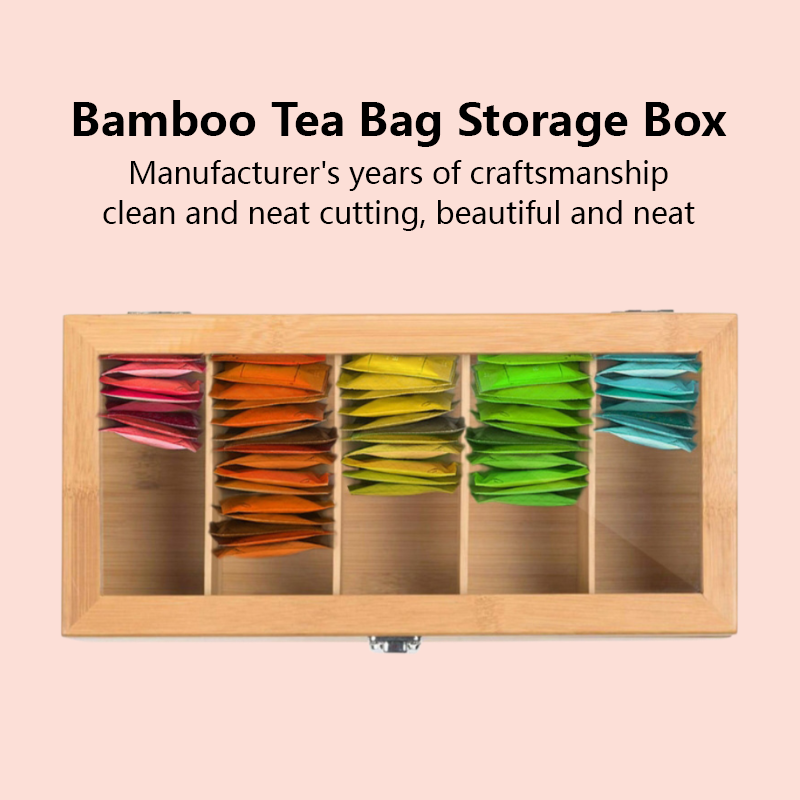 Bamboo Tea Bag Storage Box