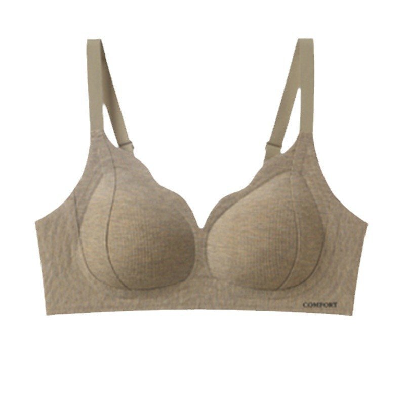 Hebeleichte, warme Unterwäsche für Damen, einteiliger, fester Cup, nahtlos gerafft, kein Stahlring, 
