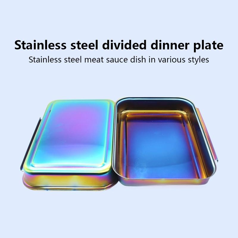 Stainless steel divided dinner plate