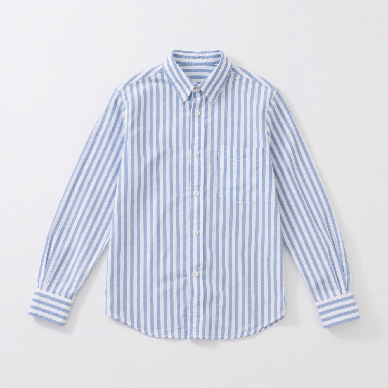 青色ストライプデザインシャツ