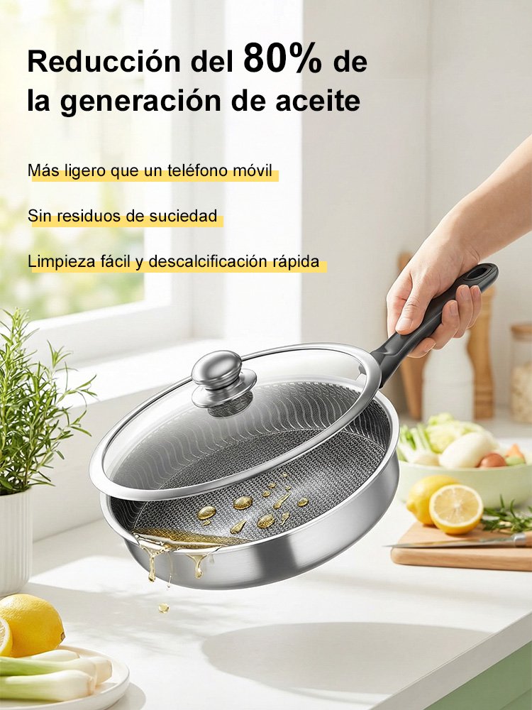 【Uso Exclusivo en Restaurantes 3 Estrellas Michelin】Sartén Antiadherente Sin Recubrimiento
