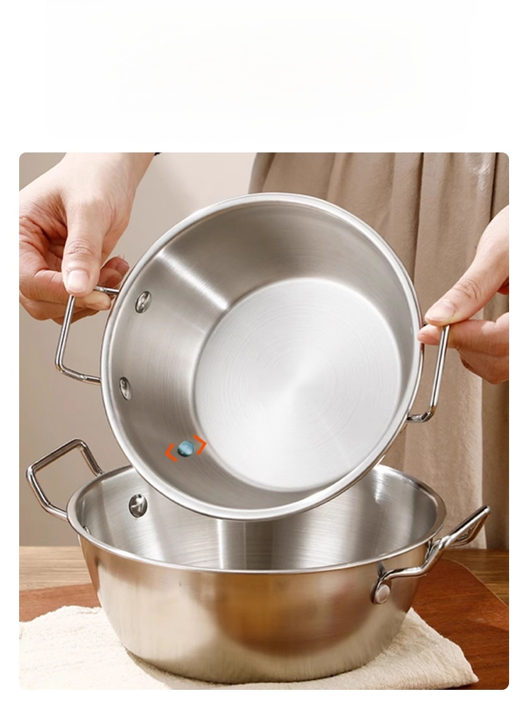 304ステンレス両耳付きボウル+スプーン