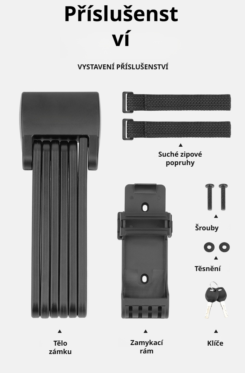 Bezpečné zajištění kola skládacím zámkem