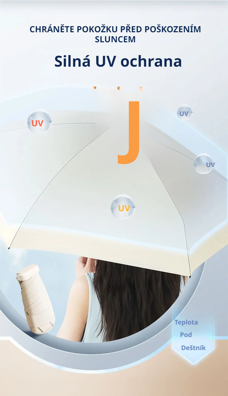 Lehký a skladný deštník do kabelky