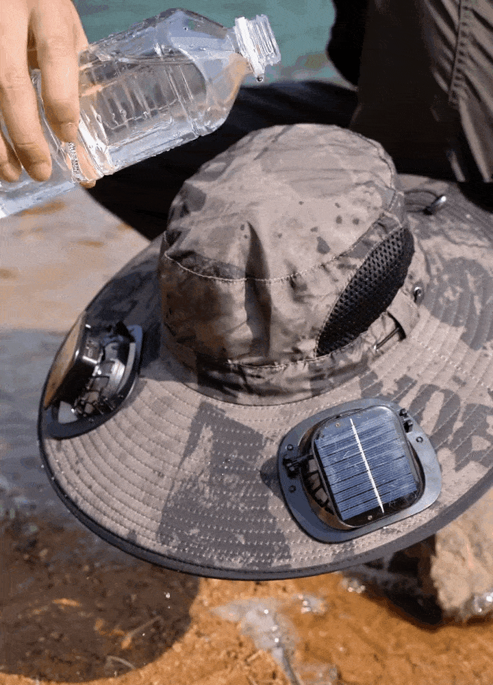 Elektrischer Sonnenhut mit Solarventilator