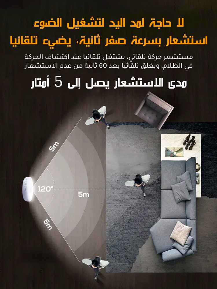 مصباح استشعار ذكي متعدد الوظائف للتحكم عن بُعد للاستخدام الخارجي والمنزلي