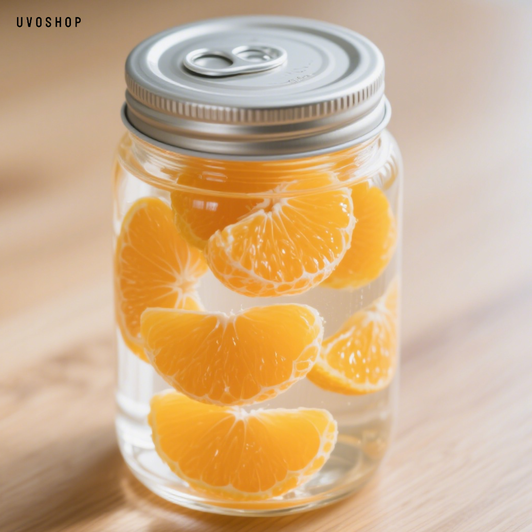 Ahora recogiendo mandarinas frescas enlatadas ricas en nutrientes