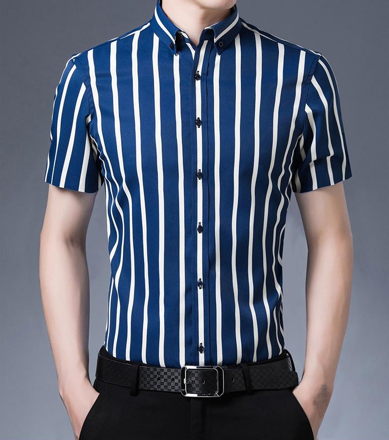 おしゃれなストライプデザインの半袖シャツ