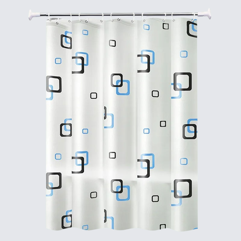 防水バスルームカーテン つっぱり式 パンチ不要 防水布