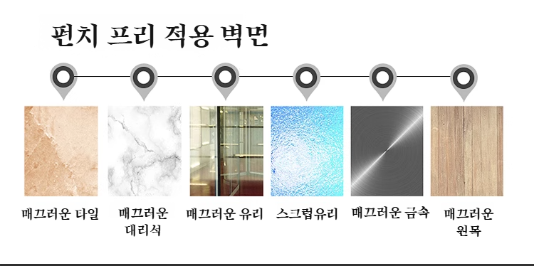 욕실용품이 정돈된 벽걸이 수납선반