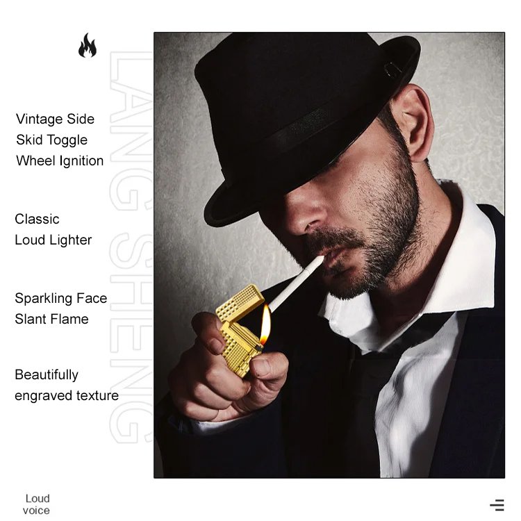Diamond pattern Dupeng double flame cigar high-end lighter