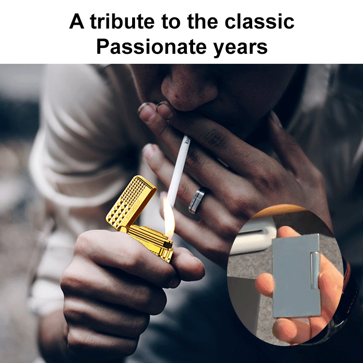 Diamond pattern Dupeng double flame cigar high-end lighter