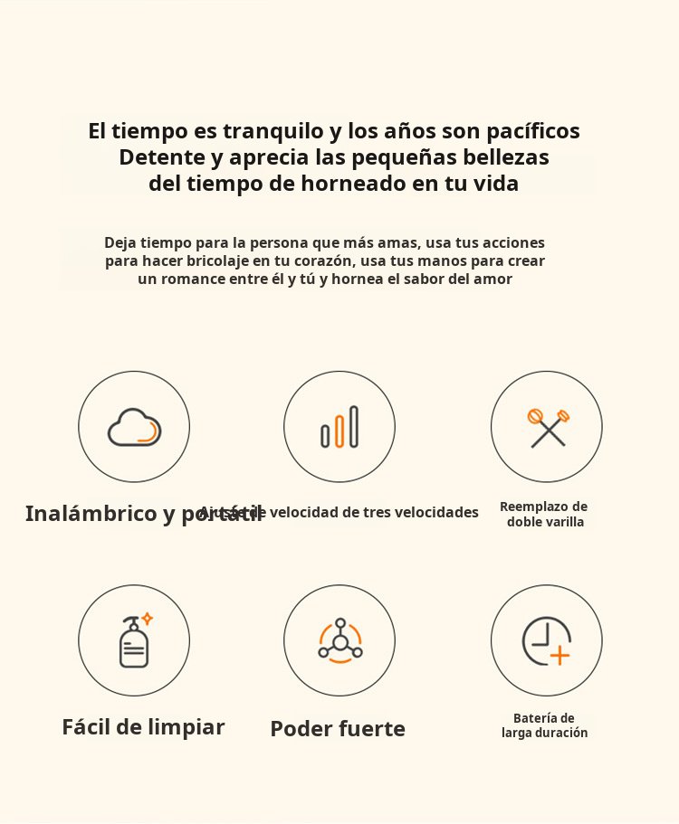 Batidor de huevos portátil y espumador de leche