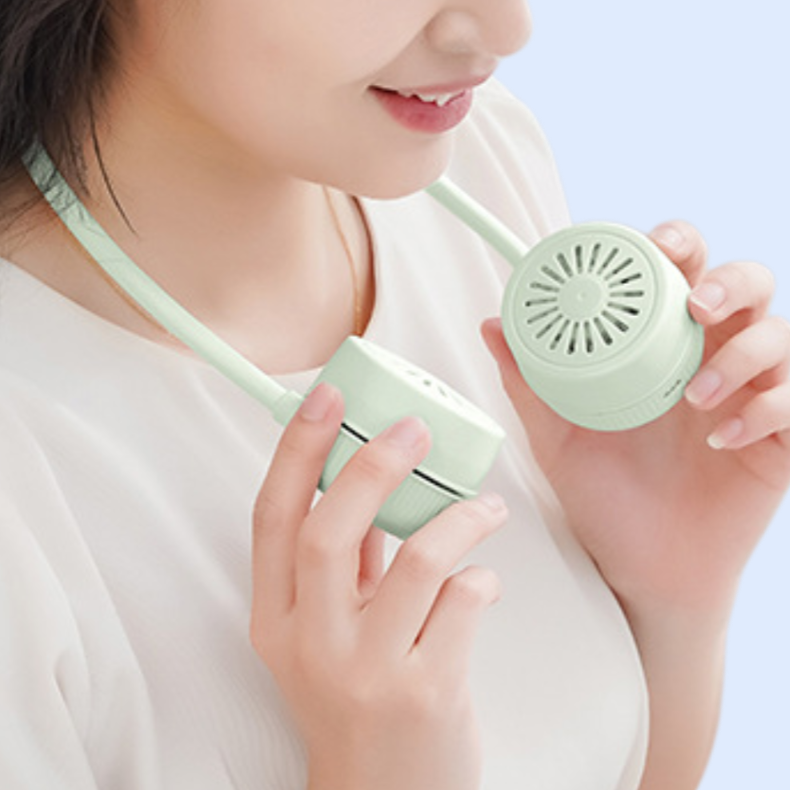 折疊式液晶掛脖風扇